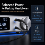 TRASAM HD200 Desktop DAC Headphone Amplifier, 4×ES9039Q2M Quad DAC, XMOS XU316, LDAC aptX HD Bluetooth 5.4, USB/Optical/Coaxial Input, XLR/RCA Preamp Output, 4.4mm/3.5mm Headphone Out