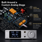 TRASAM HD200 Desktop DAC Headphone Amplifier, 4×ES9039Q2M Quad DAC, XMOS XU316, LDAC aptX HD Bluetooth 5.4, USB/Optical/Coaxial Input, XLR/RCA Preamp Output, 4.4mm/3.5mm Headphone Out
