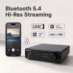 TRASAM LP2 Desktop DAC & Headphone Amplifier, Dual ES9039Q2M DAC, XMOS XU316, LDAC aptX HD Bluetooth 5.4, USB/Optical/Coaxial Input, XLR/RCA Preamp Output, 4.4mm/3.5mm Headphone Out