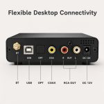 TRASAM LP2 Desktop DAC & Headphone Amplifier, Dual ES9039Q2M DAC, XMOS XU316, LDAC aptX HD Bluetooth 5.4, USB/Optical/Coaxial Input, XLR/RCA Preamp Output, 4.4mm/3.5mm Headphone Out
