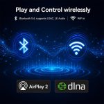 TRASAM MP10 HiFi Music Streamer, 4x ESS9039Q2M DAC, Android 14 Lossless Music Player, WiFi 6, Bluetooth 5.4, DSD512, MQA