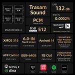 TRASAM MP10 HiFi Music Streamer, 4x ESS9039Q2M DAC, Android 14 Lossless Music Player, WiFi 6, Bluetooth 5.4, DSD512, MQA