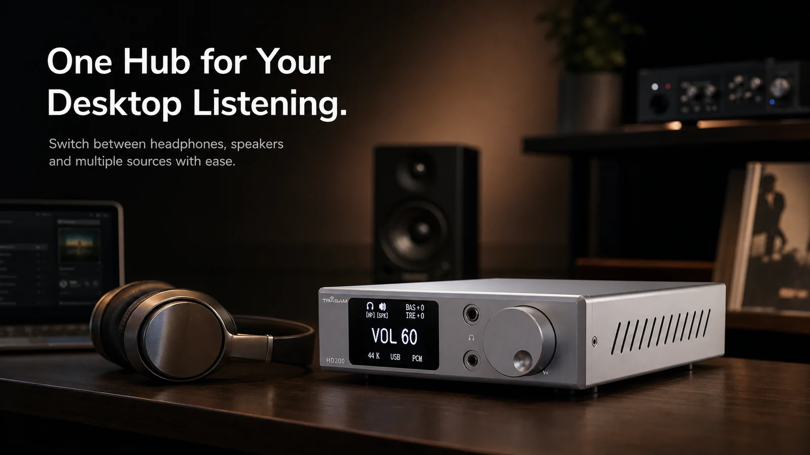 TRASAM desktop listening setup